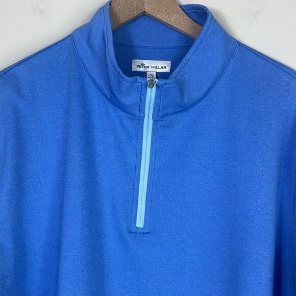 Peter Millar Crown Comfort Half Zip Pullover Sweater Golf Blue Size XL - Picture 2 of 7